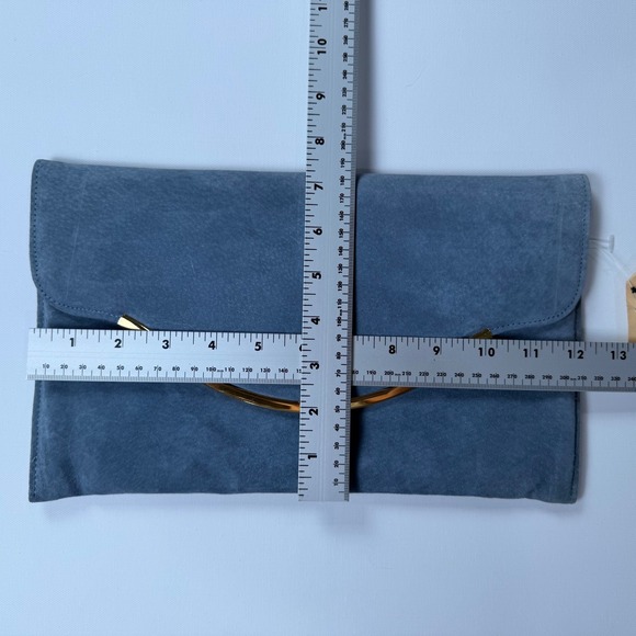 Toni Hush Puppies Vintage 80\'s-90\'s Super Suede Pigskin Leather Clutch Blue NWT